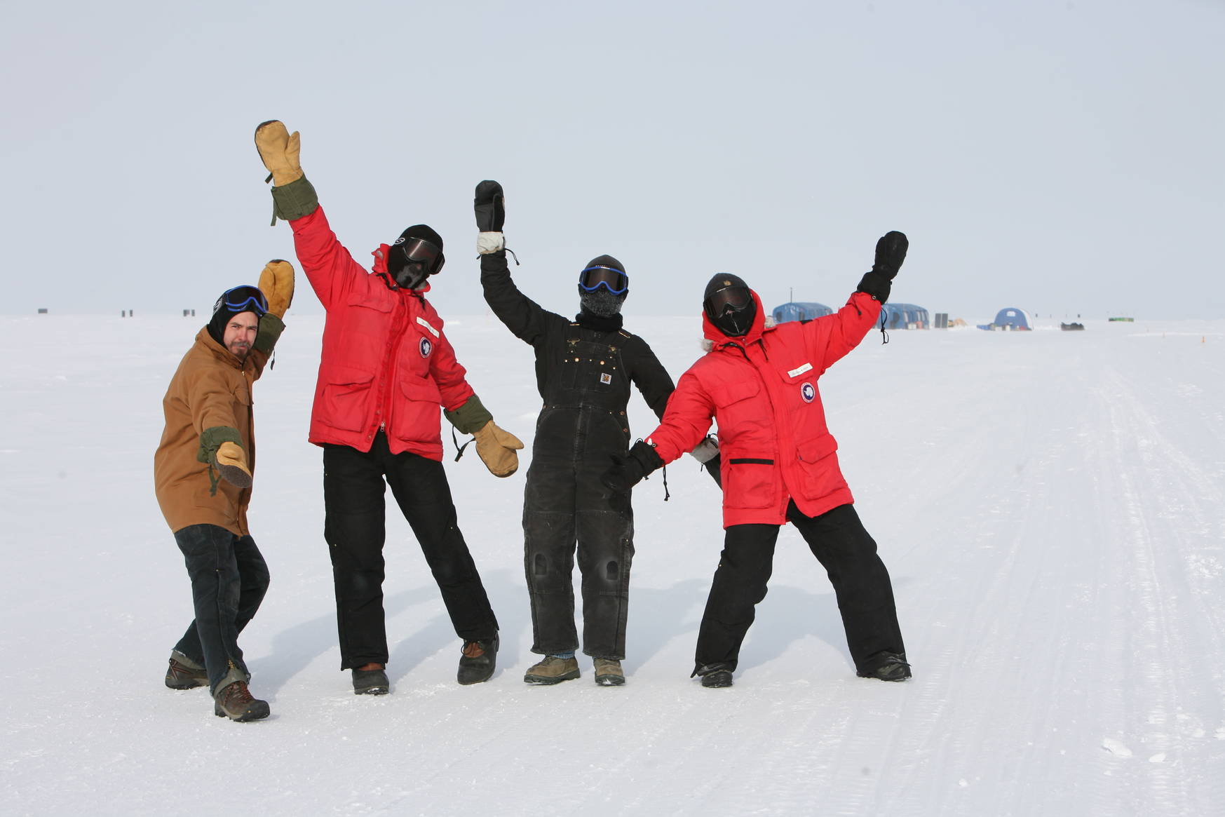 Part of our small delegation biding farewell to the tourist camp organizers.