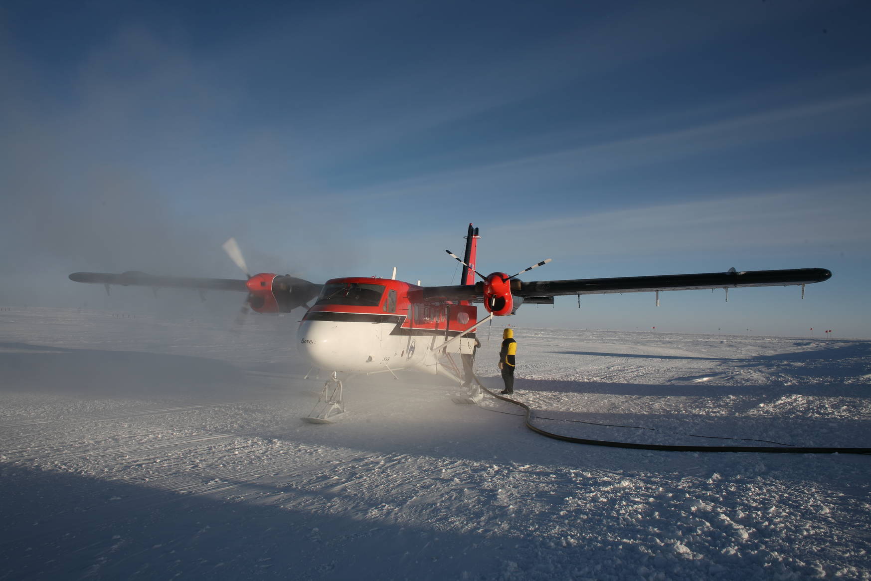 A Twin Otter on its way from the Australian Davies station to Canada.