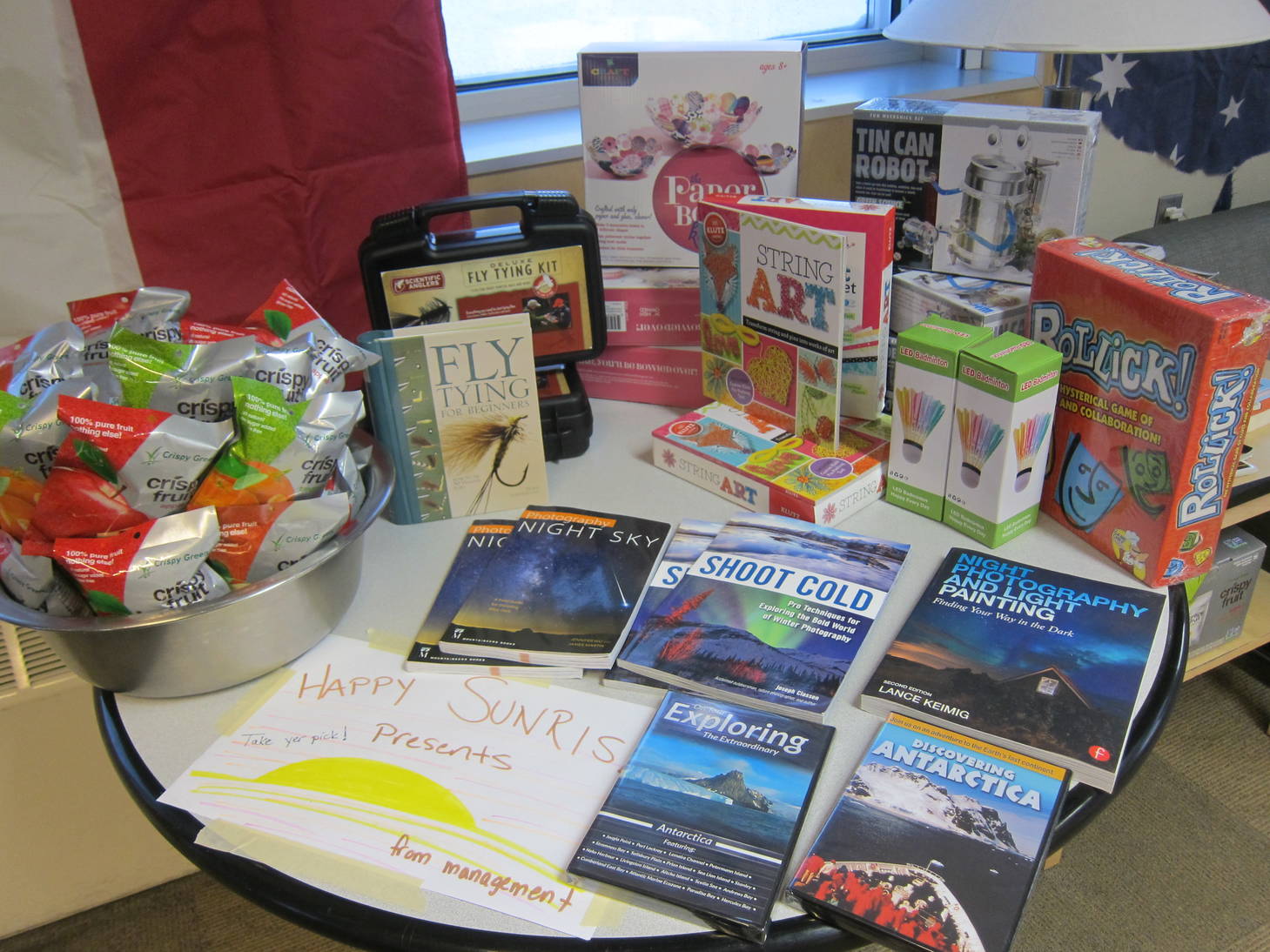 New games and books for the entertainment of the winter crew (Photo: Brett and Sarah Baddorf)